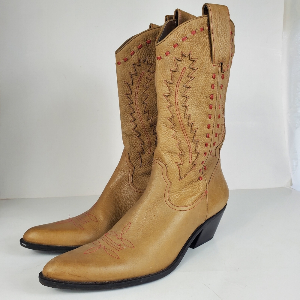 Gianni Bini Montana Boot Womens Size 11 M Tan Point Toe Western Cowboy Boots